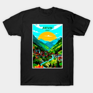 Artvin Turkey Vintage Advertising Travel Print T-Shirt